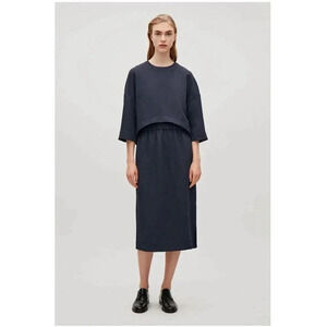 COS Navy Midi Dress